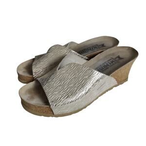 Mephisto Women's Sz 38 (7) Lisane Fog Zebra Platform Slide Sandals Air-Relax